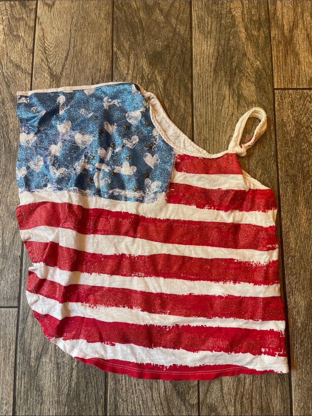 Justice Girls Red White Blue Flag Tank Top